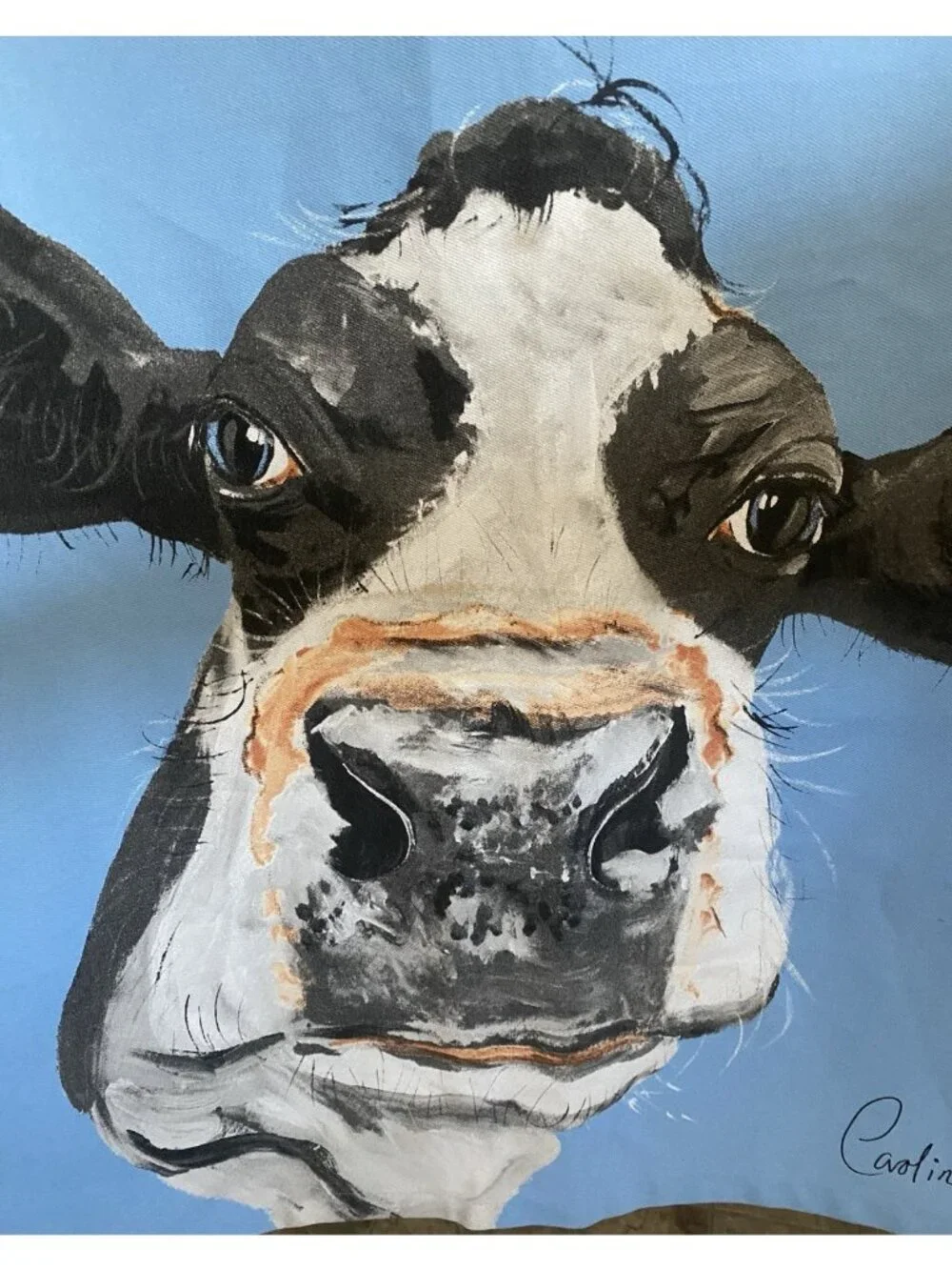 Cow Apron By Carol Dalhoe UK Made Signed Adjustable Neck Strap Washable Cotton